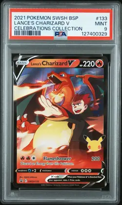 Pokemon TCG Lance's Charizard V SWSH133 Black Star Promos! PSA 9! - Image 1