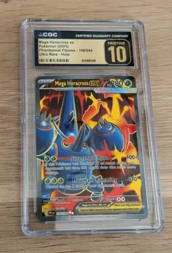 2025 Pokemon Phantasmal Flames Mega Heracross ex 108/094 CGC 10 PRISTINE - Rare - Image 1