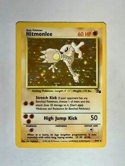 Hitmonlee Fossil Holo Rare 7/62 Pokemon TCG LP - Image 1