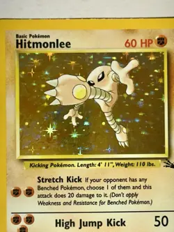 Hitmonlee Fossil Holo Rare 7/62 Pokemon TCG LP - Image 3