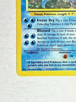 Articuno Fossil Holo Rare 2/62 Unlimited Pokemon TCG LP - Image 3