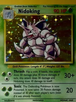 Nidoking Base Set Unlimited Holo Rare 11/102 Pokemon TCG LP - Image 3