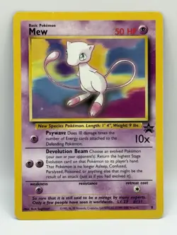 Pokemon: Mew #8 Black Star WOTC Promo Rare MP 1999-2000 🔮 - Image 1