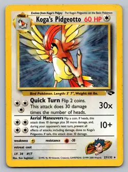 Pokemon TCG Gym Challenge Koga's Pidgeotto 027/132 - Image 1