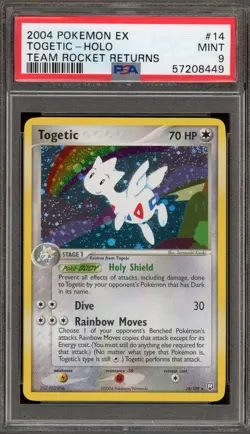 Pokemon Togetic EX Team Rocket Returns Holo Rare #14 PSA 9 Mint - Image 1