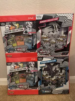 1 Black Bolt 1 White Flare Poster + Binder Collection Sam's Club Bundle Sealed - Image 1