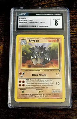Rhydon 35/110 Legendary Collection Regular Pokemon TCG Cgc 8 - Image 1