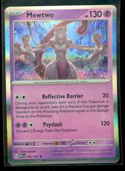 Pokemon MEWTWO 150/165 - Pokemon 151 - RARE HOLO - - MINT - Image 1