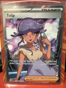 Pokemon TCG Tulip Paradox Rift Trainer Holo Ultra Rare Full Art 244/182 - Image 1