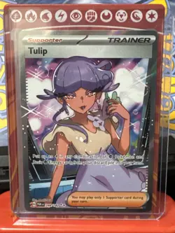 Pokemon TCG Tulip Paradox Rift Trainer Holo Ultra Rare Full Art 244/182 - Image 3