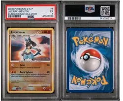 2007 POKEMON DIAMOND & PEARL #6 LUCARIO-REV.FOIL BURGER KING PSA 5 - Image 2