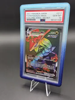 2021 Pokemon Rayquaza VMAX Rainbow Secret Rare 217/203 Evolving Skies PSA 10 - Image 2