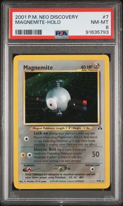 2001 Pokemon Neo Discovery Magnemite Holo PSA 8 - Image 1
