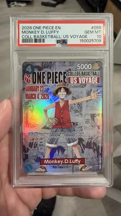 2026 ONE PIECE PROMOS COLLEGE BASKETBALL : US VOYAGE MONKEY D. LUFFY PSA 10 - Image 1