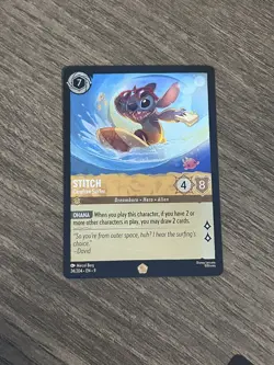 STITCH CAREFREE SURFER - Disney Lorcana/Fabled - 24/204, Legendary, COLD FOIL - Image 1