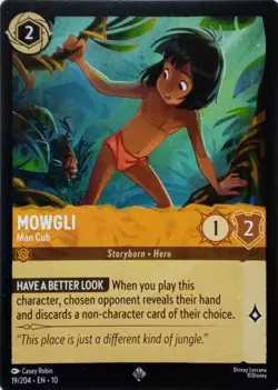 19/204 MOWGLI MAN CUB EN10 SUPER RARE DISNEY LORCANA CARD - Image 1