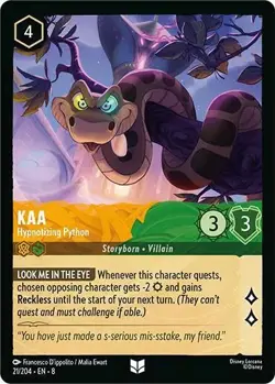 Kaa-Hypnotizing Python 21/204 Reign of Jafar Non-Foil Disney Lorcana - Image 1