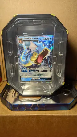 Pokemon Hidden Fates Gyarados GX Tin Opened With Promo NM - Image 1