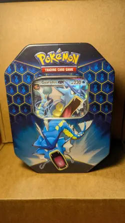 Pokemon Hidden Fates Gyarados GX Tin Opened With Promo NM - Image 2