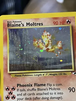 Pokemon 2000 Blaine's Moltres Gym Heroes Holo Card 1/132 - MP condition - Image 3