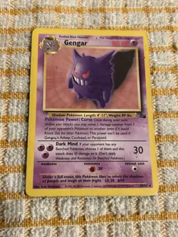 Pokemon TCG Gengar 20/62 Fossil Non-Holo Card - Image 1