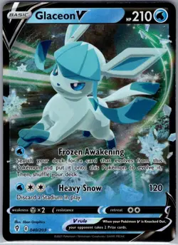 Glaceon V 040/203 SWSH07: Evolving Skies - Pokemon Card - NM - Image 1