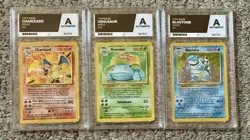 Pokemon Base Set Holo Charizard Blastoise Venusaur ACE Authentic Trio Set - Image 1