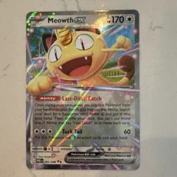Pokemon Meowth EX 062/088 POR Basic Rare Full Art Holo HP 170 Attack 60 Card - Image 1