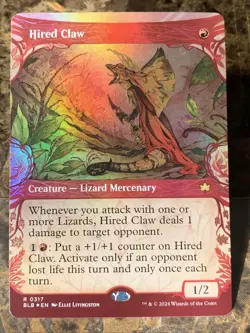 MTG TCG Bloomburrow Hired Claw 0317 Showcase Foil Rare - Image 1