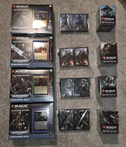 MTG Universes Beyond Warhammer 40,000 Commander Deck Set of 4 w/ Sleeves & Boxes - Image 1