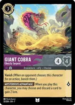 4x Giant Cobra - Ghostly Serpent - 57/204 - Uncommon NM-Mint Disney Lorcana: Arc - Image 1