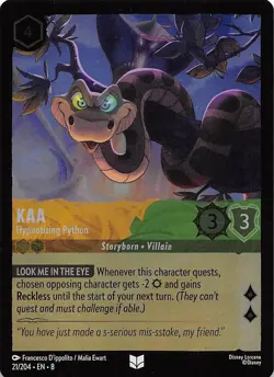 Kaa Hypnotizing Python Foil 21/204 Reign of Jafar Disney Lorcana - Image 1