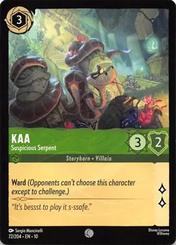 Kaa Suspicious Serpent 72/204 Whispers in the Well Disney Lorcana - Image 1
