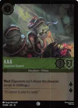 Kaa Suspicious Serpent Foil 72/204 Whispers in the Well Disney Lorcana - Image 1