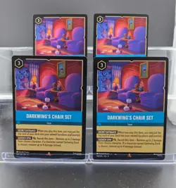 Disney Lorcana Darkwing's Chair Set 168/204 Winterspell Rare 4 Cards - Image 1