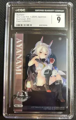 2024 Bushiroad Azur Lane Vol. 1 Clear Collection Ayanami #14 CGC 9 MINT - Image 1