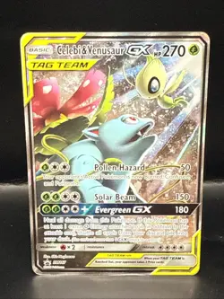 Pokemon Celebi & Venasaur-GX (Promo) - #SM167 Sun & Moon Ultra Rare Black Star - Image 1