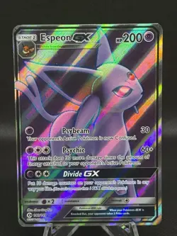 Sun & Moon Espeon GX #140/149 Ultra Rare Full Art Holo Pokemon Card - NM/LP - Image 1