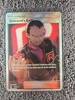 Pokemon TCG Giovanni's Exile Trainer Full Art Ultra Rare Card 67/68 Hidden Fates - Image 1