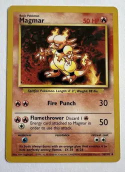 4TH PRINT Magmar 36/102 - BASE SET - 1999-2000 - POKEMON CARD - HP - Image 1