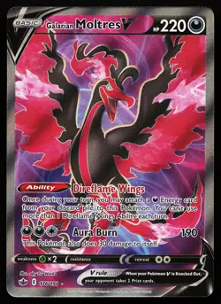 Galarian Moltres V 176/198 Ultra Rare Chilling Reign Pokemon Card - Image 1