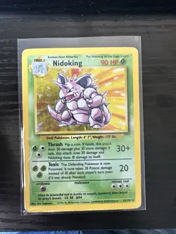Pokemon TCG Nidoking Holo Rare Card Base Set 11/102, 1999 WOTC Vintage - Image 1