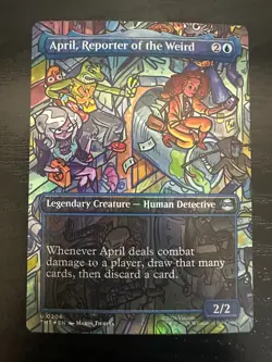 April, Reporter of the Weird plus 4 MTG cards - Image 1