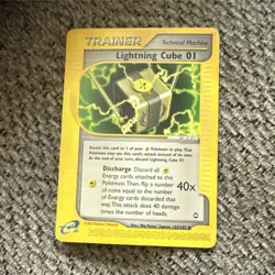 Pokemon Lightning Cube 01 Trainer Technical Machine Card 127/147 Nintendo 2002 - Image 1