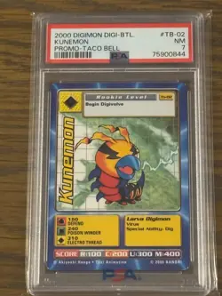 Kunemon TB-02 PSA Graded 7 NM Taco Bell Digimon Digi Battle Promo Card 2000 - Image 1