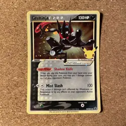 Pokemon TCG Greninja Gold Star SWSH144 25th Celebrations ETB Promo Card Black - Image 1