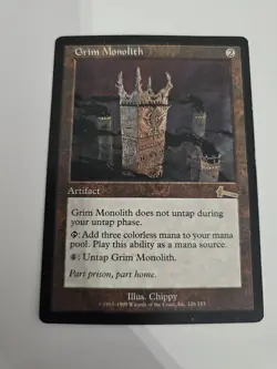 MTG Grim Monolith Artifact Colorless Rare Urza's Legacy 1999 Chippy 126 #3 - Image 1