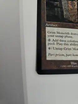 MTG Grim Monolith Artifact Colorless Rare Urza's Legacy 1999 Chippy 126 #3 - Image 2