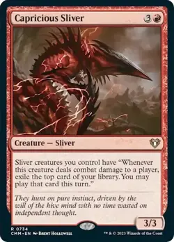 CAPRICIOUS SLIVER 734 Commander Masters MTG Magic NM - Image 1