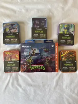 Magic the Gathering Teenage Mutant Ninja Turtles Complete Set Of Tins + Booster - Image 1